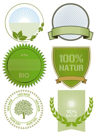 Organic and fresh food labels and badgesのイラスト素材