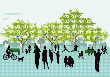 Recreation in the Parkのイラスト素材
