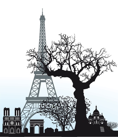 Sights in Parisのイラスト素材
