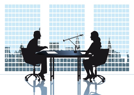 Discussion in the officeのイラスト素材