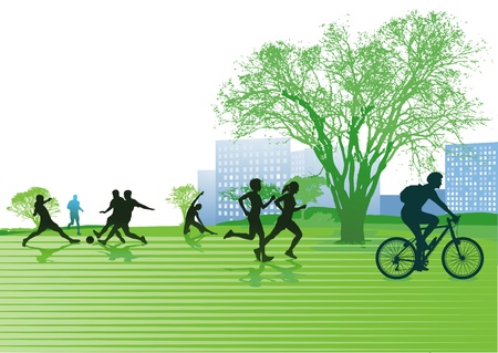 Leisure in the parkのイラスト素材