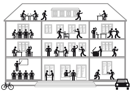 Office building with jobsのイラスト素材