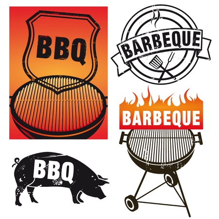 sign barbecue grillのイラスト素材
