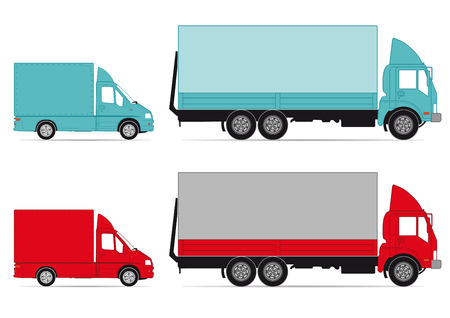 Trucks and vansのイラスト素材