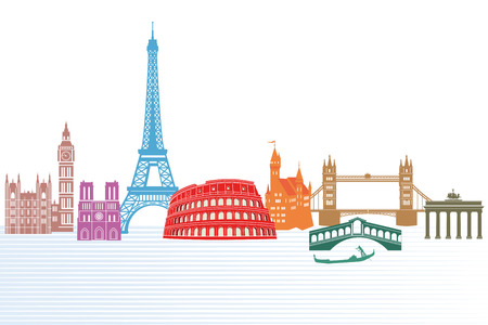 monuments of Europeのイラスト素材