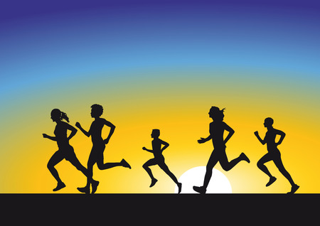 Running in Sunriseのイラスト素材