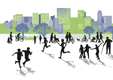 Leisure in the city のイラスト素材