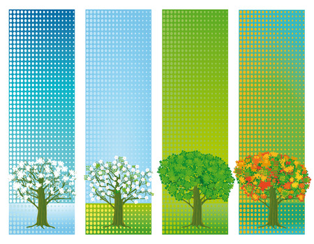 Four seasons bannersのイラスト素材