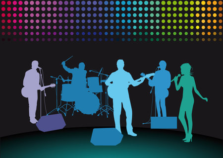 Rock Band on stageのイラスト素材
