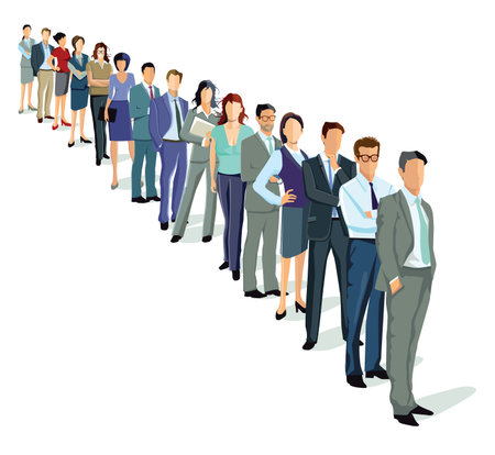 people in a row