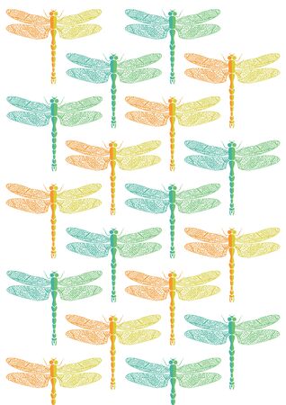 dragonfly patternのイラスト素材