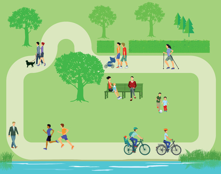 Recreation in the parkのイラスト素材