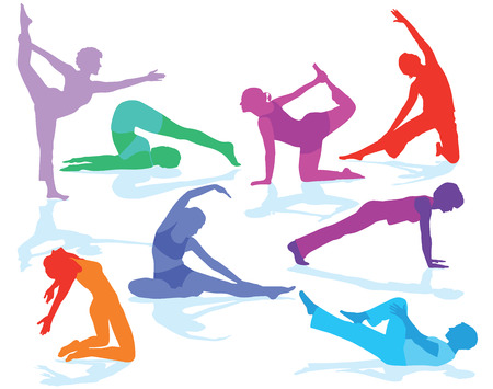 Gymnastics figures and fitness trainingのイラスト素材