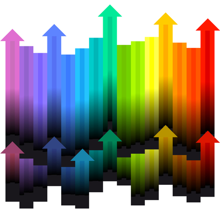 Colorful arrows and direction, illustrationのイラスト素材