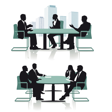Business conference discussion, illustrationのイラスト素材