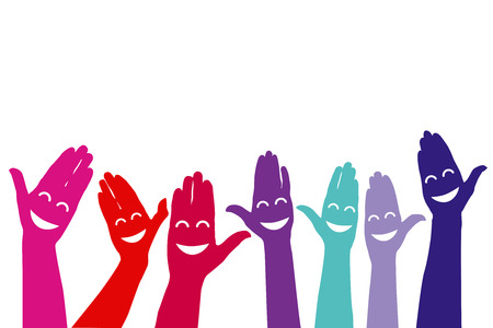 laughing hands greet each otherのイラスト素材