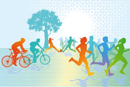 People in sports in leisure timeのイラスト素材