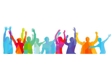 Joy in the group of peopleのイラスト素材