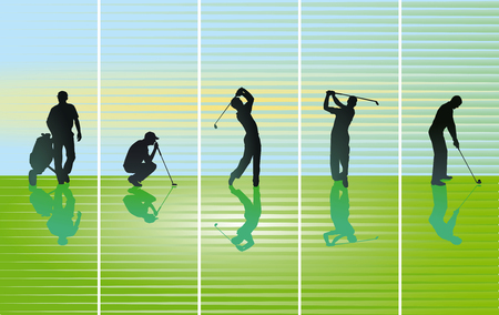 Golf player silhouette.のイラスト素材
