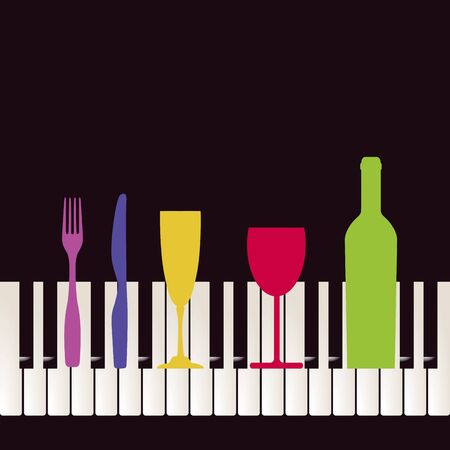 Piano bar eventのイラスト素材