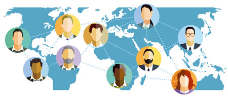 Connections worldwide, icon illustration.