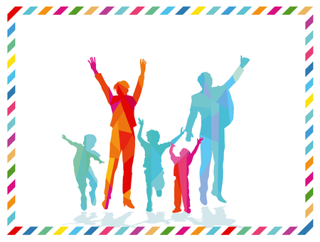 Joyful family are cheerfulのイラスト素材