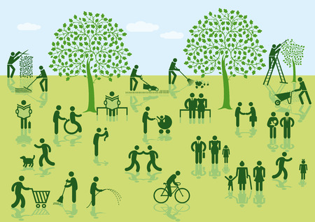 City park. Vector illustration.のイラスト素材