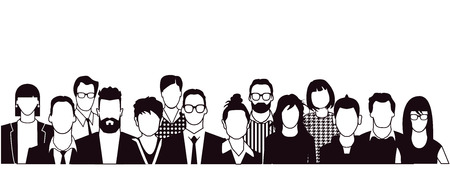 Persons portrait, faces illustrationのイラスト素材