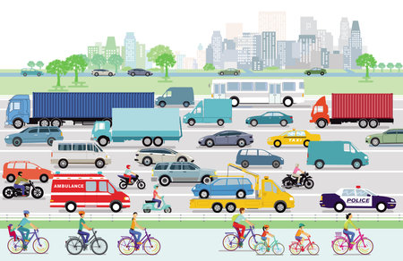 Expressway in a big cityのイラスト素材