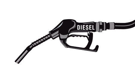 Refueling, fuel nozzle with diesel fuelのイラスト素材
