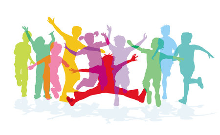 Child play and have fun, illustration-Isolatedのイラスト素材