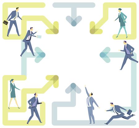 Way connection, cooperation conceptのイラスト素材