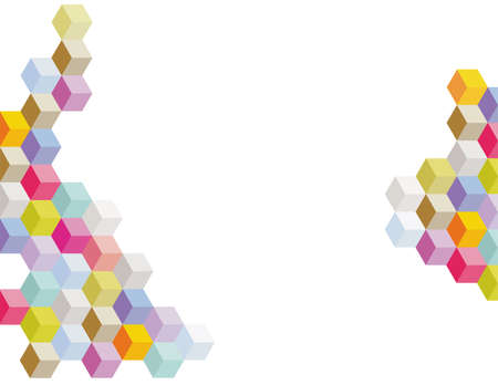 Colored cubes, background elements illustrationのイラスト素材