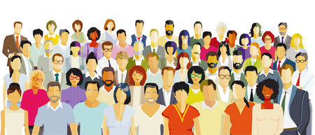 Group of people portrait, team group - vector illustrationのイラスト素材