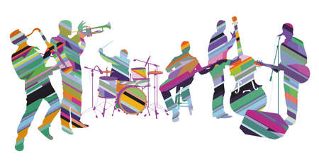 Music group on the stageのイラスト素材