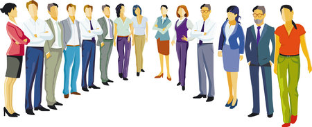 People and employees stand together, illustrationのイラスト素材