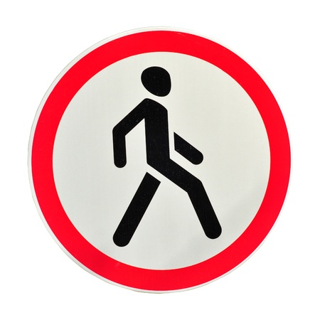 Restricted area  Pedestrians prohibited  No pedestrians  road signの写真素材