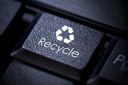 Computer keyboard concept Image. Recycle button.の写真素材