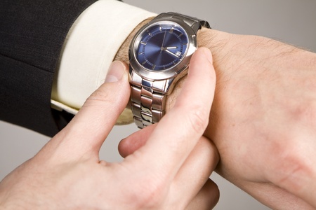 Hand ready to stop chronograph in a modern watch. の写真素材