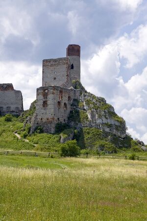 The old castle ruins of Olsztyn fortifications, Poland. HDR image. の写真素材