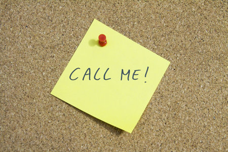 Reminder call me on the notice cork board