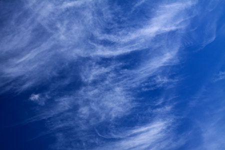 Wonderful blue dramatic sky, with some white clouds.