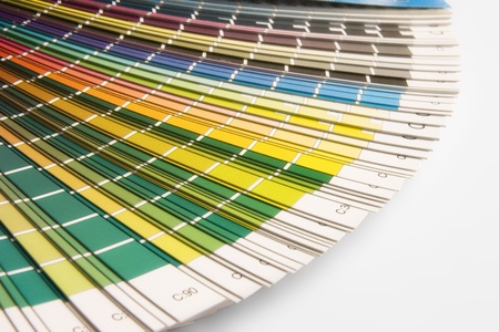 open CMYK sample colors catalogueの写真素材