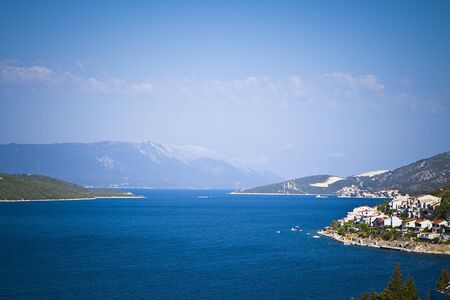 Blue Adriatic Sea from the verandaの写真素材