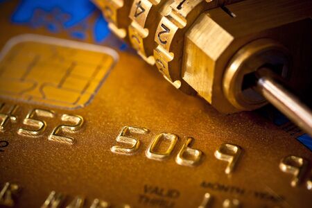 Credit Card Security. Padlockの写真素材