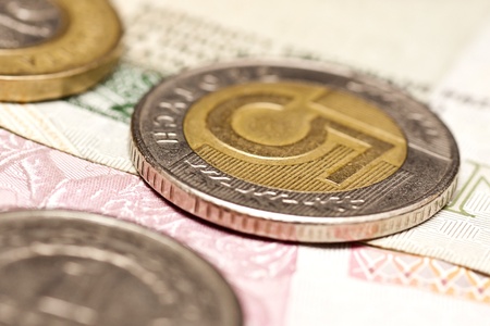 Polish money. Selective focus.の写真素材