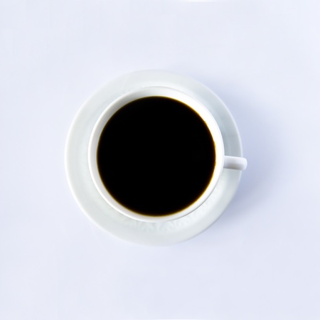 black coffe in white cup の写真素材