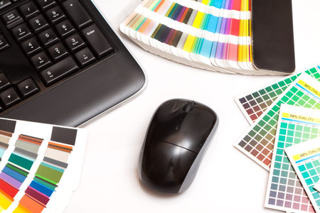 color swatches and keyboard
