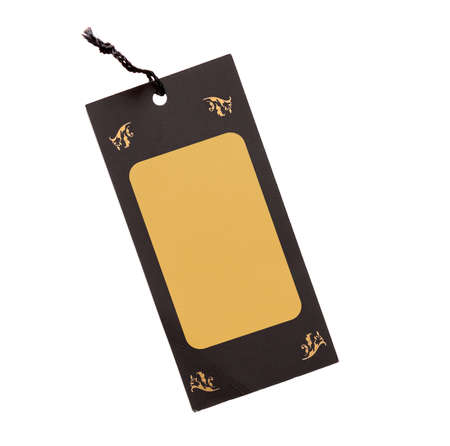 close up of blank price label on white background with clipping pathの写真素材