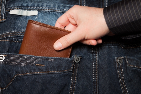 Stealing wallet from back pocketの写真素材